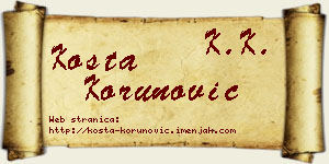 Kosta Korunović vizit kartica